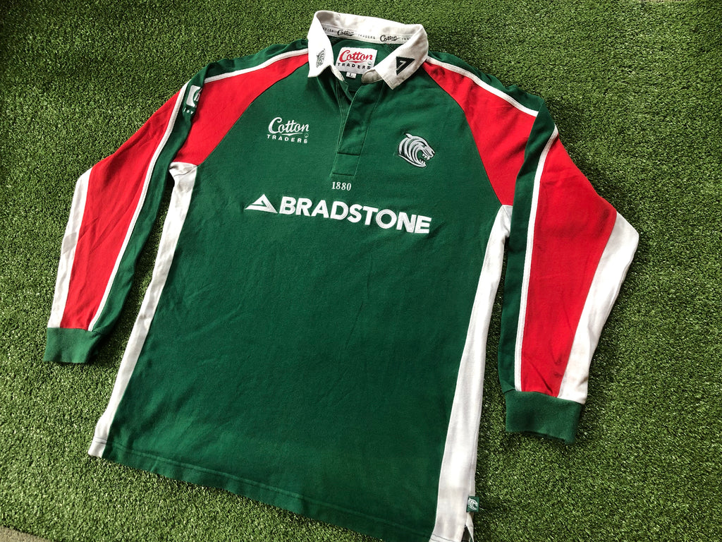 Vintage Leicester Tigers Home Rugby Home Shirt Jersey Cotton Traders Size M